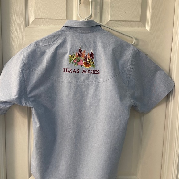 Texas Aggies Wildflower Embroidery Chambray Shirt Size M - Picture 5 of 11